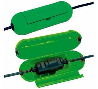 Brennenstuhl Safe-Box / Schutzbox für Verlängerungskabel, Schutzkapsel für Kabel, für die Verwendung im Innenbereich, grün