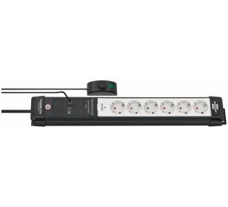 Brennenstuhl Steckdosenleiste Premium-Line Comfort Switch Plus 6-fach schwarz/lichtgrau 3m H05VV-F 3G1,5