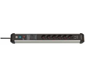 Brennenstuhl Überspannungsschutz-Steckdosenleiste Premium-Protect-Line 60.000A mit USB-Ladefunktion 6-fach 3m H05VV-F 3G1,5