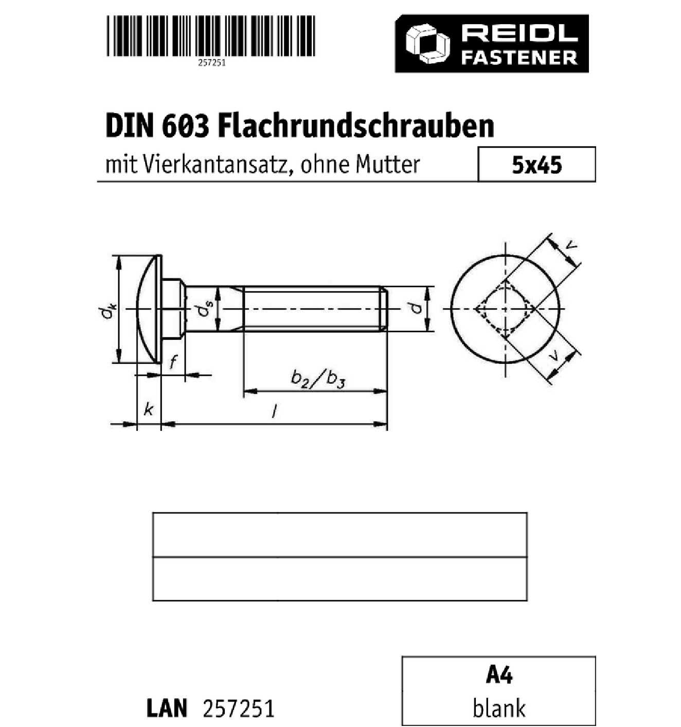 Din Flachrundschrauben Vierkantansatz M X A Blank Ohne Mutter Bei Reidl De Online