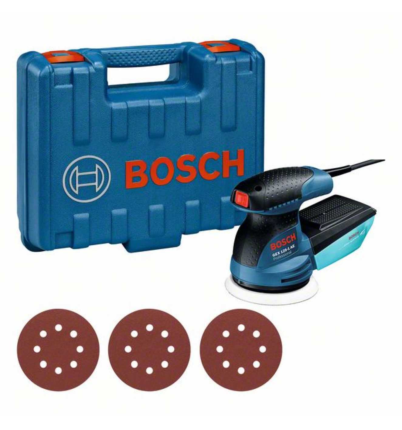 Bosch Exzenterschleifer GEX 125-1 AE, mit 3 x Schleifblatt C470, in  Handwerkerkoffer - bei Reidl.de online kaufen | Exzenterschleifer