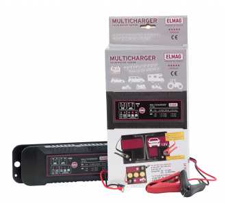 ELMAG Automatisches Batterieladegerät 6/12 V. MULTICHARGER 14120, max. 1,0/4,5 A.