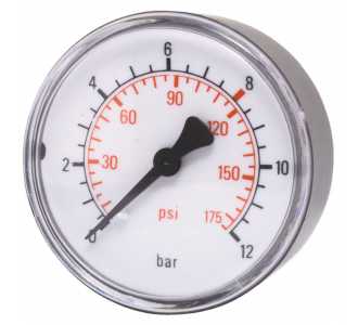 ELMAG Druckmanometer 0-12 bar, Ø 63 mm, Ø 1/4' AG unten, für Reifenfüller, 1 Stk. Packung - SB