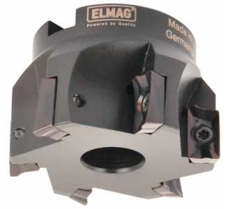 ELMAG Eckfräser 90° DM 100mm, 8-Schneiden, Aufnahme 32mm, ohne Wendeplatten (APKT,APHX)