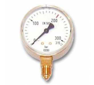 ELMAG Flaschendruckmanometer (Argon-CO2), Ø 63mm, 0-315 bar, AG 1/4' unten, Druckregler zu Stahlflasche