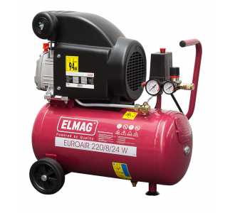 ELMAG Kompressor EUROAIR 220/8/24 W - 'SET-AKTION':, 1 Stk.Kompressor EUROAIR 220/8/24 W Art. Nr. 10006 und 1 Stk.ELMAG STARTER-SET 6-tlg. Art. Nr. 42