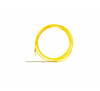 ELMAG PTFE-Seele 5,5 m 'gelb', f. Alu-, Edelstahl u. Miglötdraht Ø 1,2 - 1,6 mm, mit Führungsspirale, Haltenippel & O-Ring