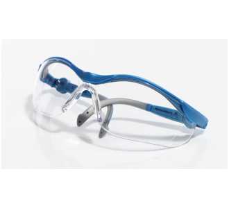 ELMAG Schutzbrille farblos blau/grau, PC2mm kratzfest & antifog, Bügel in Länge & Neigung verstellbar