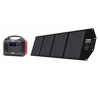 ELMAG Tragbares Solargenerator-Set ENERGY 1800 + SOLAR 220, 1800W, LiFEPO4 Akku, 1480Wh, 220Wp PV-Panel