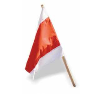 Feldtmann Warnflagge 50 x 50 cm weiß-orange-weiß mit Holzstab