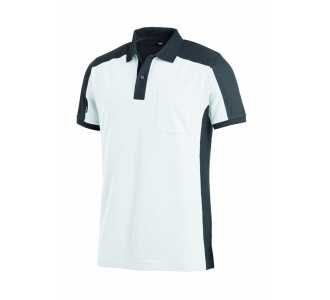 FHB KONRAD Polo-Shirt, weiß-anthrazit, Gr. L