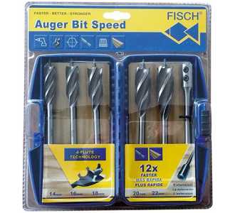 FISCH-Tools Schlangenbohrer-Satz Auger Bit Speed-Set 6-tlg.