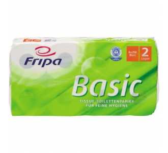 Fripa Toilettenpapier Basic 1510805 2-lagig 250Bl. weiß 8 Rl./Pack.
