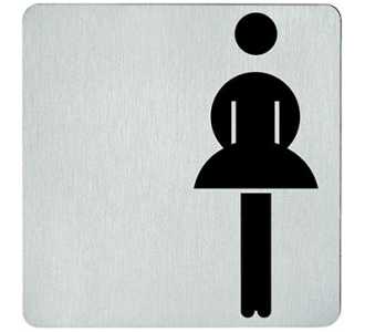 FSB Hinweisschild "Damen WC", Edelstahl, Modell 4059, matt edelstahl