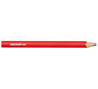 Gedore Handwerker-Bleistift L 175 mm, oval rot, 12 Stk.