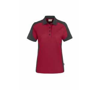 HAKRO Damen Poloshirt Contrast MIKRALINAR® weinrot/anthrazit, XL