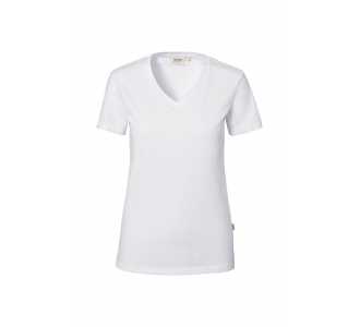HAKRO Damen V-Shirt Stretch #172 Gr. XS weiß