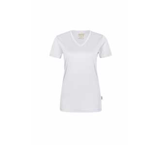 Hakro Damen V-T-Shirt Coolmax #187 Gr. S weiß