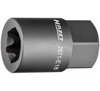 Hazet Bremssattel TORX Einsatz, Außen-Sechskant 22 mm, Außen TORX Profil, E18