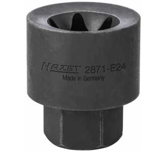 Hazet Bremssattel TORX Einsatz, Außen-Sechskant 22 mm, Außen TORX Profil, E24