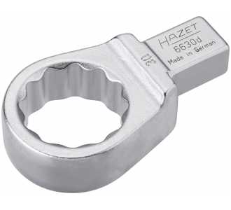 Hazet Einsteck-Ringschlüssel, Einsteck-Vierkant 14 x 18 mm, Außen-Doppel-Sechskant-Tractionsprofil, 30 mm