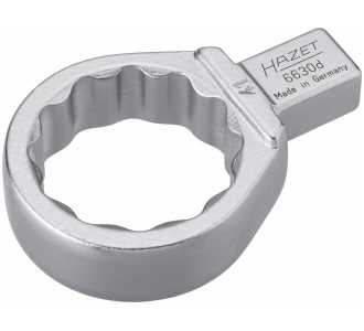 Hazet Einsteck-Ringschlüssel, Einsteck-Vierkant 14 x 18 mm, Außen-Doppel-Sechskant-Tractionsprofil, 41 mm