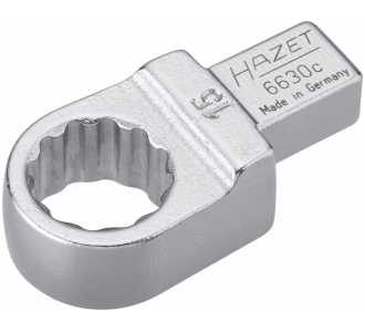 Hazet Einsteck-Ringschlüssel, Einsteck-Vierkant 9 x 12 mm, Außen-Doppel-Sechskant-Tractionsprofil, 15 mm