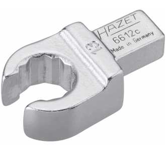 Hazet Einsteck-Ringschlüssel, offen, Einsteck-Vierkant 9 x 12 mm, Außen-Doppel-Sechskant Profil, 13 mm