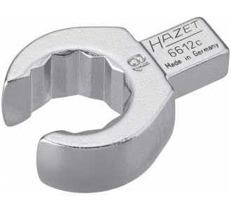 Hazet Einsteck-Ringschlüssel, offen, Einsteck-Vierkant 9 x 12 mm, Außen-Doppel-Sechskant Profil, 19 mm