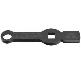 Hazet Schlag-Ringschlüssel, Doppelsechskant, mit 2 Schlagflächen, Vierkant hohl 20 mm (3/4"), Außen-Doppel-Sechskant Profil, 27 mm