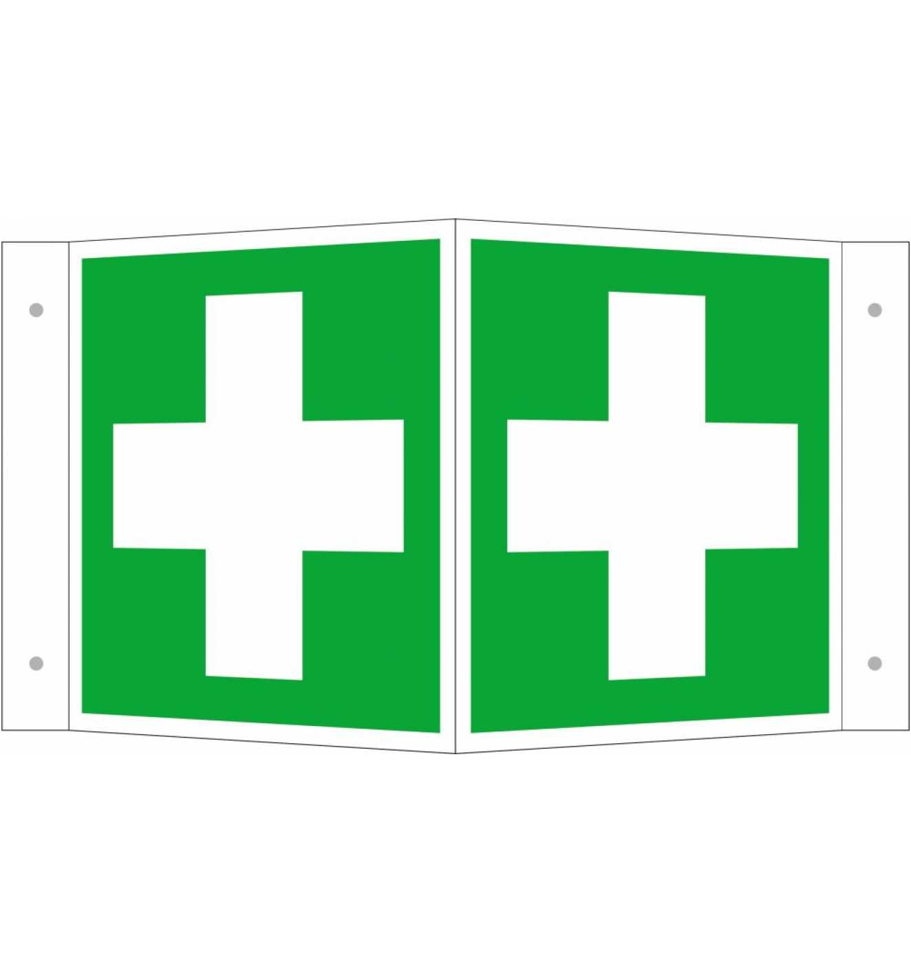 SafetyMarking Erste-Hilfe-Schild, Winkelschild, 200 x 200 mm,  langnachleuchtend - bei  online kaufen