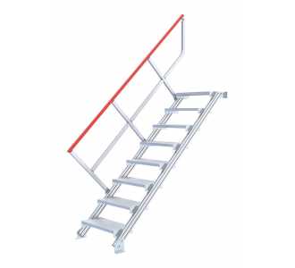 Hymer Ortsfeste Treppe ohne Plattform, Neigung 45°, Stufenbreite 1000 mm, 10 Stufen, Standhöhe 2,20 m