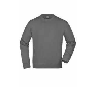 James & Nicholson Klassisches Rundhals-Sweatshirt JN840, Gr. M dark-grey