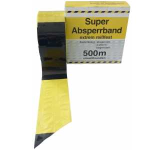 Absperrband 500 m-Rolle gelb/schwarz geblockt