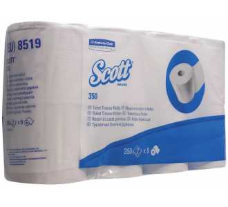 Kimberly-Clark Scott 350 Toilet-Tissue 2lag. hochweiß 8x350Bl.
