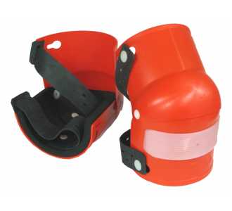 Knieschoner mit Gelenk PVC-Hartschale, orange