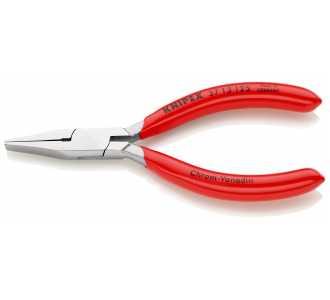 Knipex Greifzange für Feinmechanik mit Kunststoff überzogen verchromt 125 mm, flache Backen