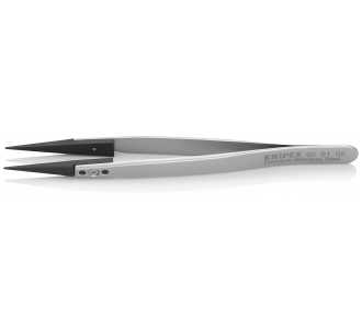 Knipex Pinzette mit Wechselspitzen, ESD glatt, 130 mm, Spitzenbreite 0.6 mm, Art.Nr. 92 81 05