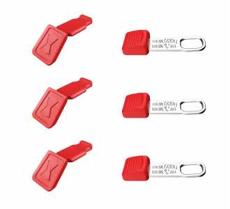 Knipex TetheredTool Clips + ColorCode Clips rot, je 3 Stück 122 mm