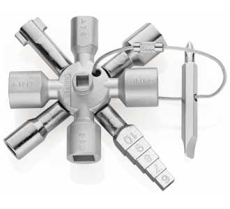 Knipex TwinKey Schaltschrankschlüssel für gängige Schränke und Absperrsysteme 92 mm