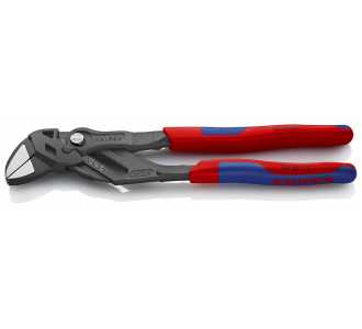 Knipex Zangenschlüssel Zange und Schraubenschlüssel in einem Werkzeug, mit Mehrkomponenten-Hüllen, grau atramentiert 250 mm