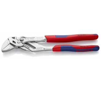Knipex Zangenschlüssel Zange und Schraubenschlüssel in einem Werkzeug, mit Mehrkomponenten-Hüllen, verchromt 250 mm
