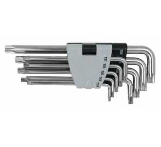 KS Tools EDELSTAHL Torx-Winkelstiftschlüssel mit Bohrung, lang, 9-tlg.