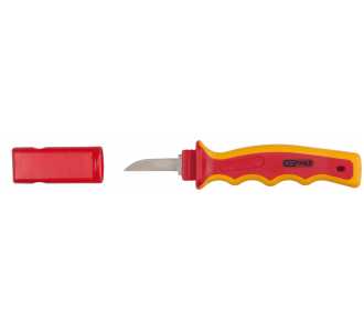 KS Tools Kabel-Abisoliermesser mit Schutzisolierung, 200 mm, schmale und gerade Schneide
