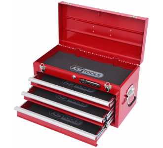 KS Tools Werkzeugtruhe mit 3 Schubladen-rot, L508xH255xB303 mm