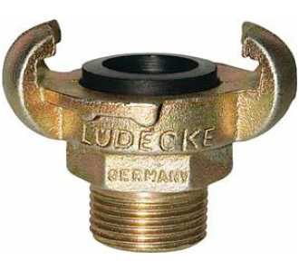 Lüdecke Klauen-Gewindekupplung DIN 3489, Temperguss, AG 3/4", SW32