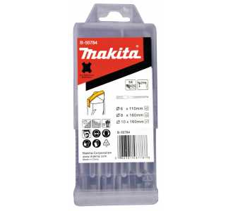 Makita HM Bohrer-Set 2x Ø 6 x 110 mm, 2x Ø 8 x 160 mm und Ø 10 x 160 mm, SDS-plus
