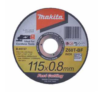 Makita Trennscheibe INOX, Ø 115 mm, 0,8 mm, Z60T-BF, INOX