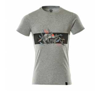 Mascot T-Shirt mit Druck T-shirt Gr. XL, grau/hi-vis rot