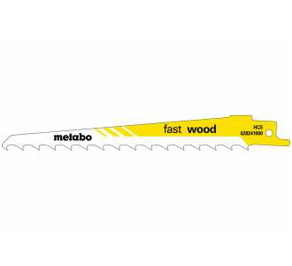 Metabo 5 Säbelsägeblätter "fast wood" 150 x 1,25 mm, HCS, 8,5 mm/ 3 TPI